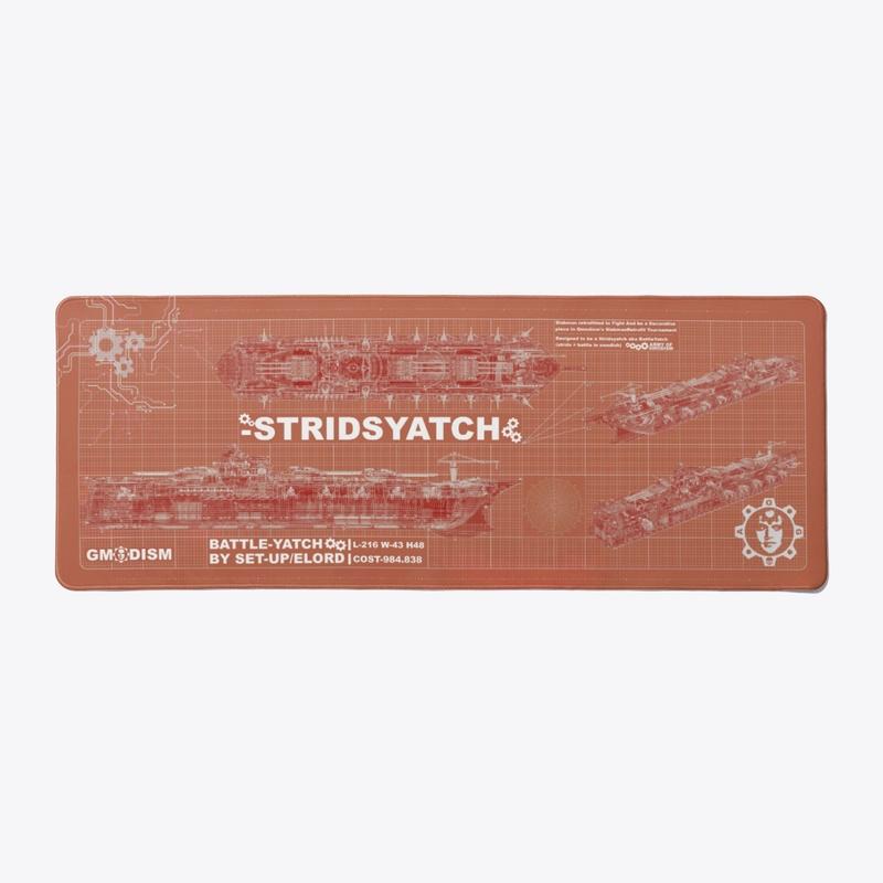 StridsYatch Orange Blueprint Deskmat